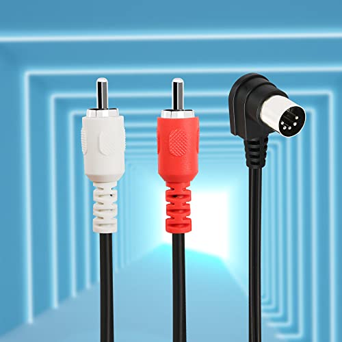 Pngknyocn 90 Degree Din 5 Pin To Rca Cable. Right Angle 5 Pin Din Male To 2 Rca Male Professional Grade Audio Cable For Bang & Olufsen, Naim, Quad, Stereo Systems(0.5M) #TOP1