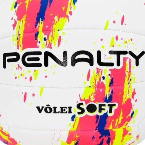 Bola de Vôlei Penalty Soft XXIII Branco Amarelo e Rosa