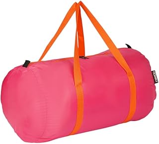CONNECT Foldable Duffle Shoulder Bag Orange X Pink - 27.5 cm (L) x 48 cm (W) x 28 cm (D)