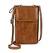 Youjaree Women Cell Phone Purse Wallet Small Crossbody Bag Leather Shoulder Bag with Card Slot (A-Brown)