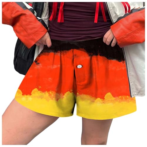 Genérico Pantalones largos largos largos impresos para mujeres, ropa de noche, festival de cerveza alemana, botón impreso en el frente, pantalones cortos para niña picante (1) Pantalones anchos negros