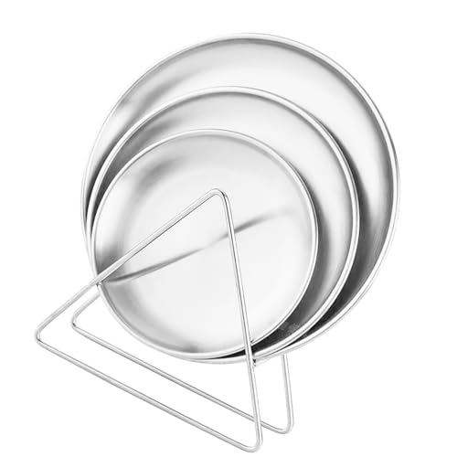 NVOQILIN Piatto di torta di frutta Piatto Rotondo In Acciaio Inox Sputo Bone Piatto Tavolo Da Pranzo Piatto di Spazzatura Spuntini Domestici Piatto di Fr