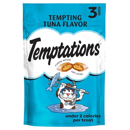 Temptations Classic Crunchy and Soft Cat Treats Tempting Tuna Flavor, 3 Ounce Pouch
