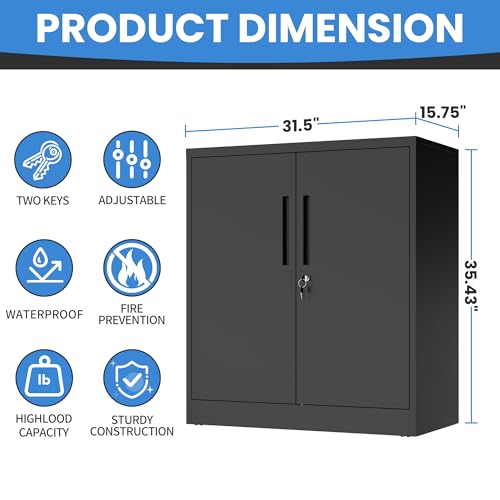 Image of Metal Storage Cabinet for Garage, Tool Cabinet, Utility Cabinet