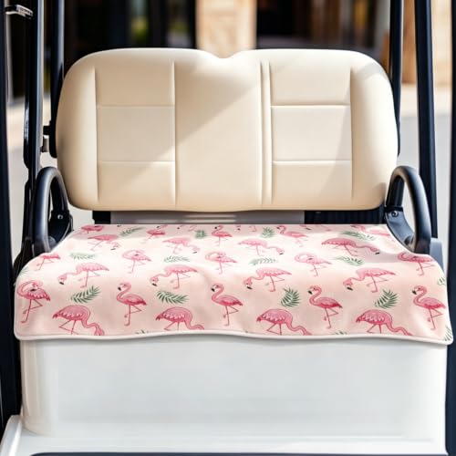 ORIGACH Pink Little Flamingo Golf Cart Seat Covers, 51x31inch