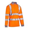 Blackrock Hi-Vis Long Sleeve Polo Shirt, Rail Orange T-Shirt, Work Utility & Safety Clothing, High Viz, Work Tops, Clothing PPE Workwear, Birds Eye Polyester, Class 3 Certified, Size Medium #3