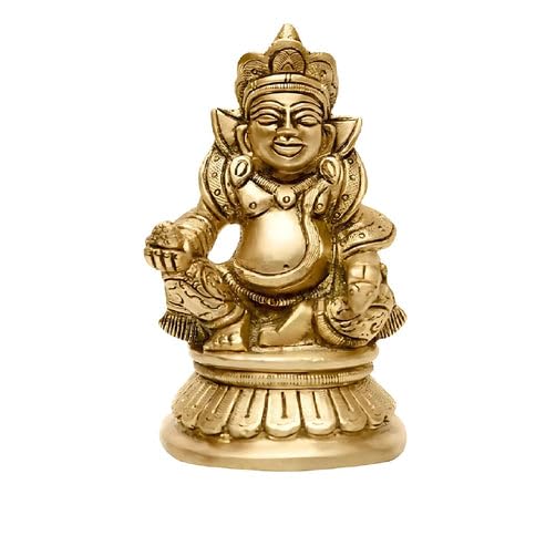Image of Brass Kuber Ji Idol, Vastu Remedy for Wealth & Prosperity (12 cm, 550 g)