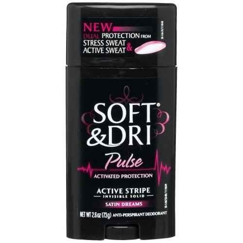 Soft & Dri Pulse Active Stripe Solid Anti-Perspirant Deodorant, Satin Dreams, 2.6-Ounce Tubes (Pack of 6)