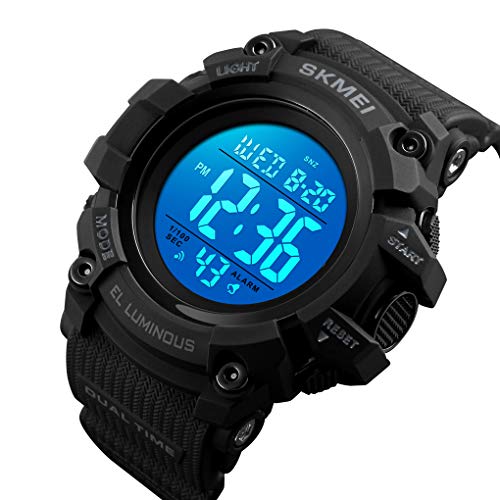 Fizili Mens Digital Sports Watch Led Screen Military Watches Large Dial Watch Waterproof Casual Army Watch Black #TOP1