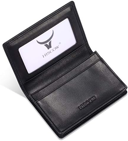 HISCOW Men's Business Card Holder with Large Compartment - Italian Calfskin