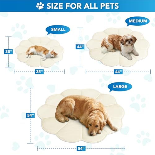 PetAmi Dog Cooling Mat Reversible Fleece Blanket for Pet Cat, M 44X44 Beige by PetAmi - Used condition - Image 7