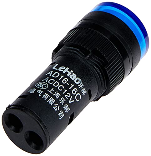 CHIPSCE, 023-8001, Sinaleiro Indicador Com LED 12V - Ad16-16C - Azul 16 mm