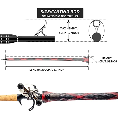 Image of SF Fishing Rod Sock Fishing Rod Sleeve Rod Cover Braided Mesh Rod Protector Pole Gloves Fishing Tools for Spinning Fishing Rod,Casting Rod,Musky Rod, Ice Rod, Fly Rod, Spey Rod