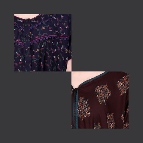 Image of Women's Alpine Floral Print Maxi Night Gown