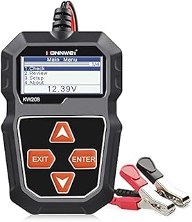 KONNWEI KW208 12V Car Battery Tester, 100-2000 CCA Load Tester Automotive Alternator Tester Digital Auto Battery Analyzer Charging Cranking System Tester for Car Truck Marine Motorcycle SUV Boat