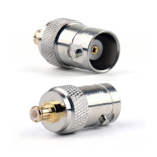 BlueBeach 2 Stück Adapter Konverter MCX Stecker zu BNC Buchse für Antenne DVB-T DVBT Plug Koaxial
