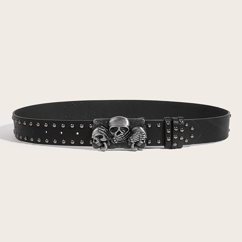 Gothic Skull Belt for Men and Women – Adjustable Y2K Punk