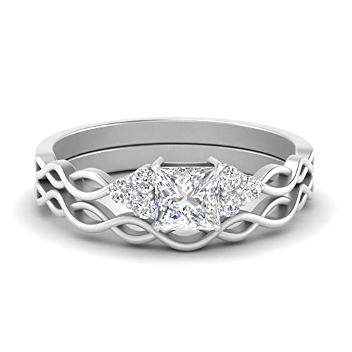 Ensembles d'anneaux de mariage Infinity en argent, cadeau de fête idéal