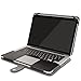 MOSISO Compatible with MacBook Pro 15 inch Retina (A1398, Version 2015/2014/2013/end 2012), PU Leather Portfolio Protective Stand Cover Sleeve, Black