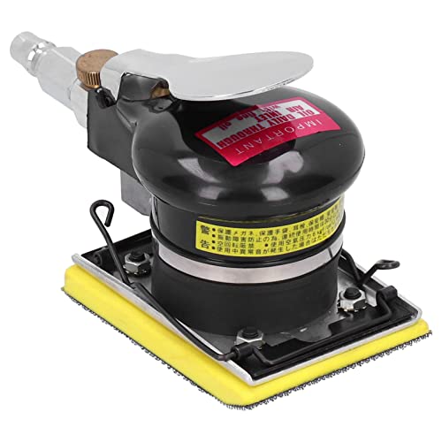 FLEXMAN Professional Air Random Orbital Sander, 3.9X3.0in Rectangular Air Sander, 10000Rpm 90PSI Heavy Duty Handheld Sandpaper Machine for Woodworking Metalworking
