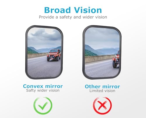 Liberrway Mirrors Doors Off Compatible with Jeep Wrangler YJ TJ JK JL Gladiator JT 1987-2025, Door Hinge Side Mirror, Doorless Mirror for Wrangler Off-Road Driving - 2 Pack by LIBERRWAY - Used condition - Image 2