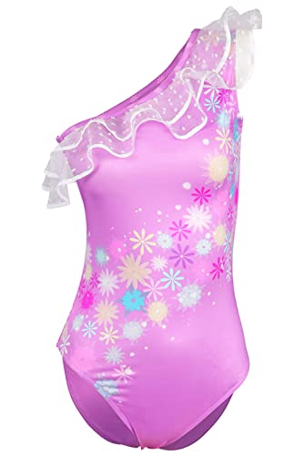Seaehey Isabela Maillot de bain une pièce pour adulte Costume de Madrigal Cosplay Halloween Été Maillot de bain à volants, rose, S Cover