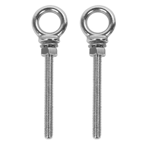 iplusmile Stainless Steel Lifting Eye Bolts M6 X 2.36 Inch with Nut and Washer Long Hoist Ring Hook Bolts for Marine Outdoor and Moisture-Resistant Applications 2 Pieces