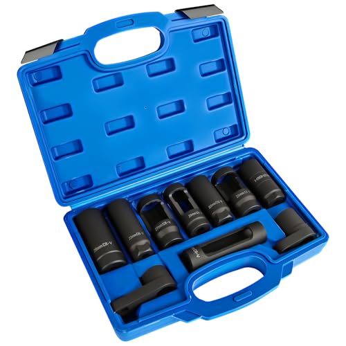 ATPEAM 10Pcs Oxygen Sensor Socket Set Sensor Oil Pressure Sending Unit Removal Kit