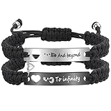 Couple Matching Bf and Gf Bracelets, Best Friend Friendship Bracelet, Adjustable Stretch Bracelets Christmas Birthday Jewelry Gifts for Him and Her And beyond - To infinity