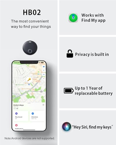 Reyke Smart Tag Pro, Koffer Tracker kompatibel mit Apple Wo ist APP (nur iOS), Schlüsselfinder für Schlüssel, Gepäck, Koffer, Brieftasche, IP67 wasserdicht, 1 Pack