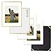 Frametory, 11x14 Aluminum Frame with Ivory Mat for 8x10 Photos Wall Display, Sawtooth Hangers, Swivel Tabs, Display, Great for Photos, Artworks (Gold, 6-Pack)