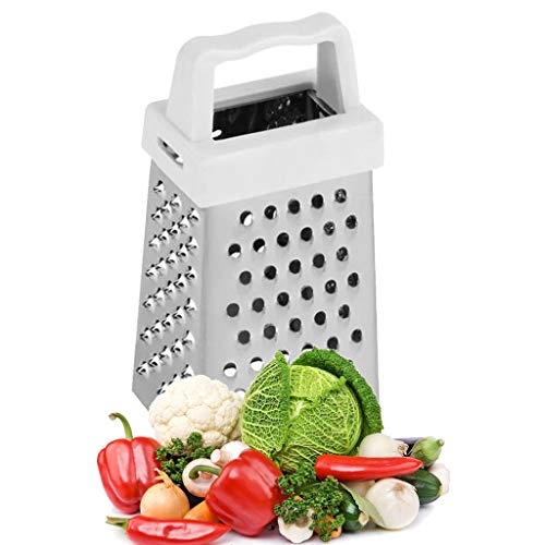 CAREMILLE Grattugia per Patate Multifunzionale a 4 Lati in Acciaio Inossidabile Grattugia per Patate