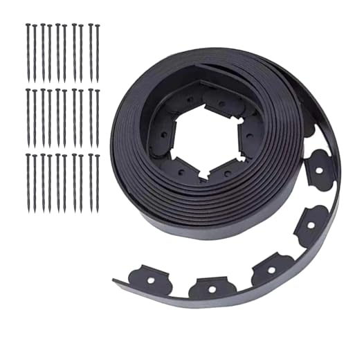 KFGISD, Idee for recinzioni da giardino, prato flessibile in plastica for giardino, bordatura senza scavo, 32 piedi, con 30 punte, bordatura paesaggistica,Bordure per aiuole