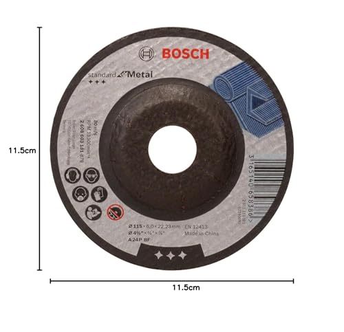 Bosch 1x PRO Metal Longlife Schleifscheibe für kleine Winkelschleifer und 22,23‑mm-Bohrung (für Stahl, Ø 115 mm, Professional Zubehör Kleiner Winkelschleifer)