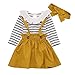 Produktbild Borlai Beiläufige Ausstattungen der Babys 3pcs stellten gestreiftes Spielanzug-Hosenträger-Rockstirnband 0-24m EIN
