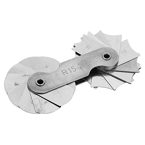 Gewindelehre aus Edelstahl Radiuskegelmessgerät Edelstahl Internes konkaves konvexes Messwerkzeug(R15-25MM) für Messung Gap Größen