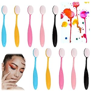 iEago RC Juego de 10 brochas de maquillaje ovaladas para maquillaje profesional Craft Ink Blending Pinceles para base de…