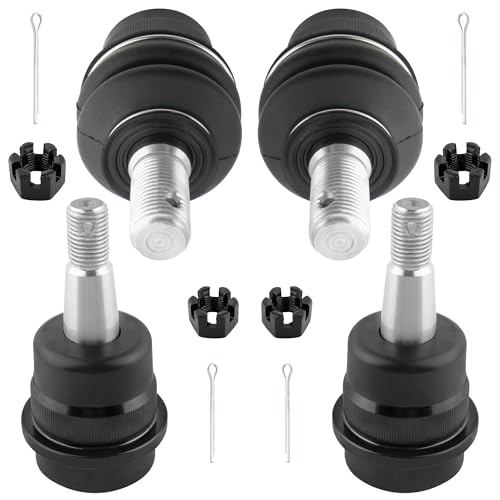 BOXI 4pcs Front Upper & Lower Ball Joints fit for Jeep Grand Cherokee 1999 2000 2001 2002 2003 2004 / Wrangler 2007 2008 2009 2010 2011 2012 2013 2014 2015 2016 2017 / Wrangler JK 2018 | K3134 K3185