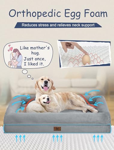 Cama ortopédica lavável para cães extragrande: cama de cachorro GG com 4 lados reforçados, antiderra
