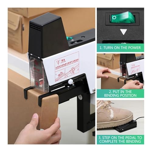Grapadora electrica ST-102 eficiente para cajas de color y PVC 6