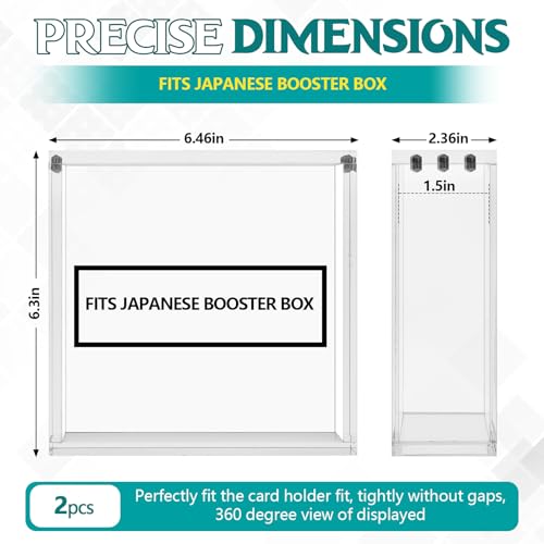 Image of Cinnvoice 2 Pcs Acrylic Magnetic Case Booster Box Protective Case Stackable 4mm Thick Magnetic Closure Gifts for Collectors, Cards Not Included (Japanese Booster)