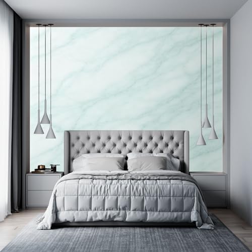 Papier peint marbre turquoise moderne pour salon et chambre