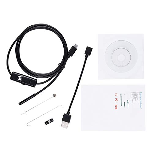 dtyuphn USB Endoscope 2.0 MP Camera Borescope 2 in 1 HD Waterproof 6Led Light 5M