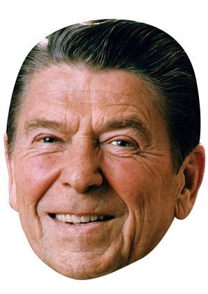FoxyPrinting President Ronald Regan Celebrity Cardboard Party Face Mask Fancy Dress