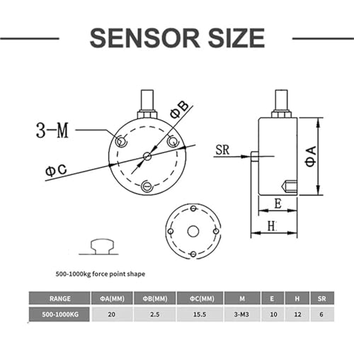 Capteur de pesage 500KG à compression et cellule de charge haute précision