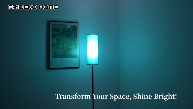 Image of FRIDEKO HOME Floor Lamp, Color Changing Ambient Lighting for Living Room Bedroom, Standing Lamp with App & Remote, Tall Corner Lamp for Christmas Home Decor, 9W 800LM, Foot Switch, Turquoise Shade