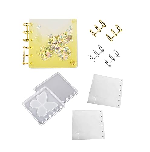 Xidmold Kit de moldes de resina para capa de notebook, molde de resina epóxi para notebook fundição de areia movediça, molde de silicone para caderno DIY, diário (quadrado D)