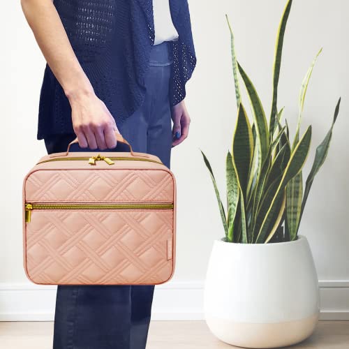 Starplus2 Large Quilted Pill Bottle Organizer, Medicine Bag, Case, Carrier For Medications, Vitamins, And Medical Supplies With Fixed Pockets - For Home Storage And Travel - Pink (Without Lock) #TOP5