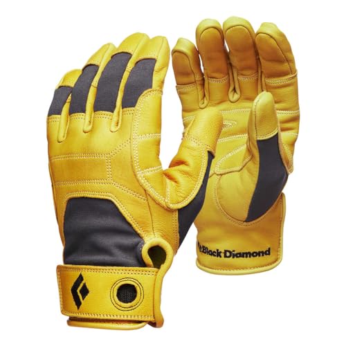 Black Diamond Transition Gloves | Goat Leather Palm | Breathable Stretch Fabric | Durable Rope...