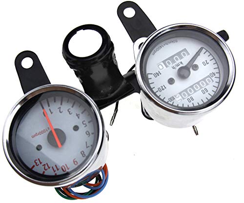 be in your mind Jauge de Compteur Vitesse Tachymètre Compteur Kilométrique Moto 12V LED avec Support